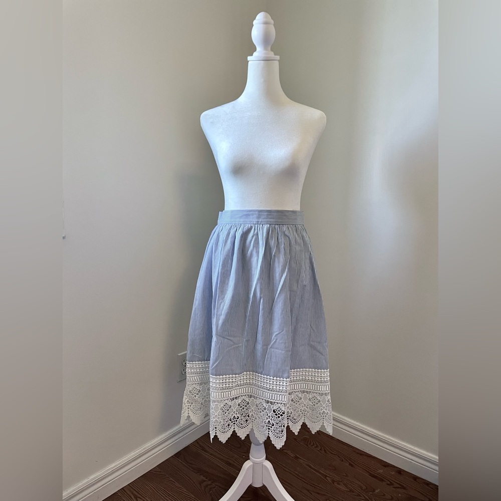 French Connection Blue and White Striped Skirt